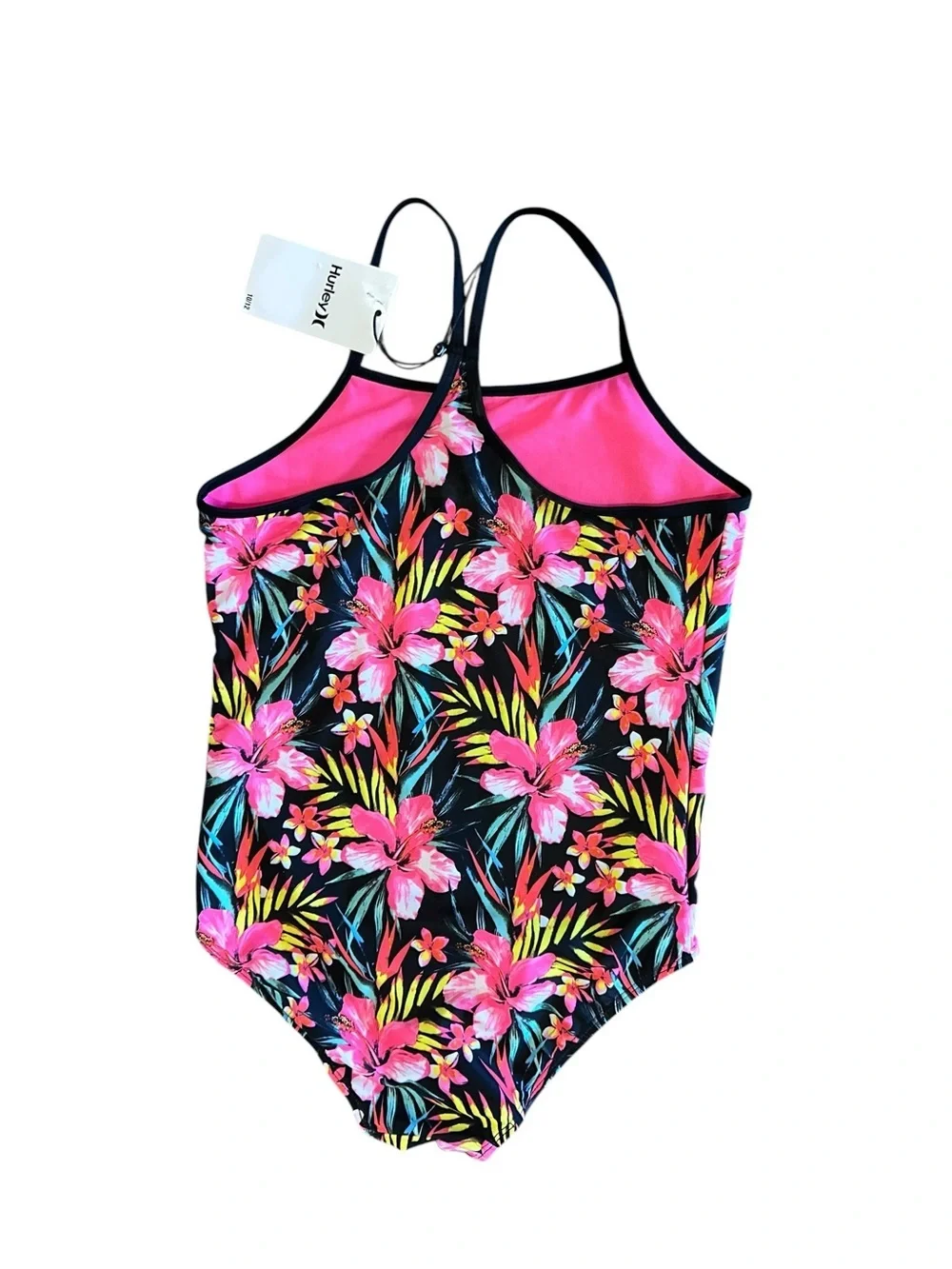 Hurley Girl’s One Piece Floral Bathing Suit Swimsuit NWT Size 10/12